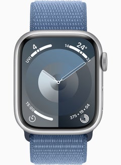 Apple Watch Series 9 GPS 45mm Silver Aluminium Case With Winter Blue Sport Loop  - Image 2