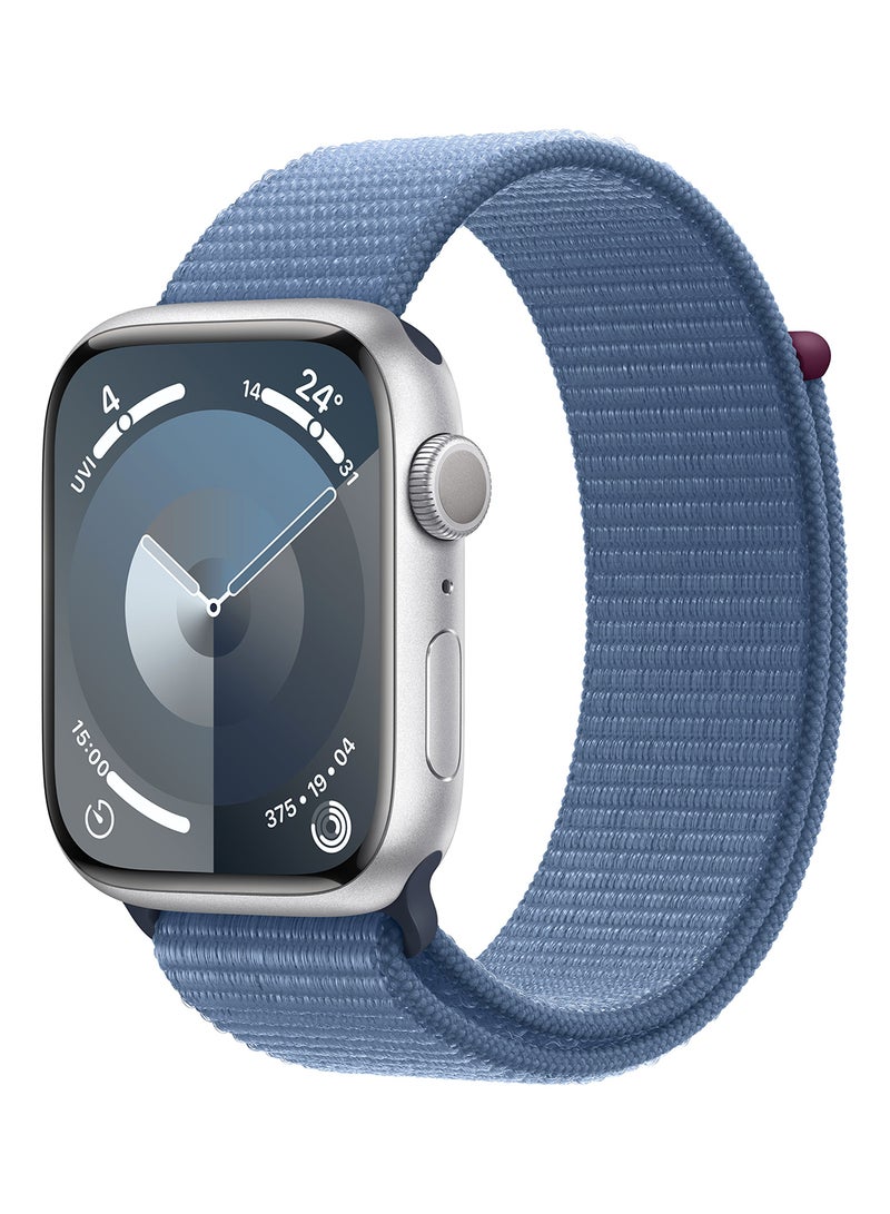 Watch Series 9 GPS 45mm Silver Aluminium Case With Winter Blue Sport Loop - pnsku/N53437372A/45/_/1715699357/38536a3d-9468-4b2b-b0fc-fbf13e8bdf12