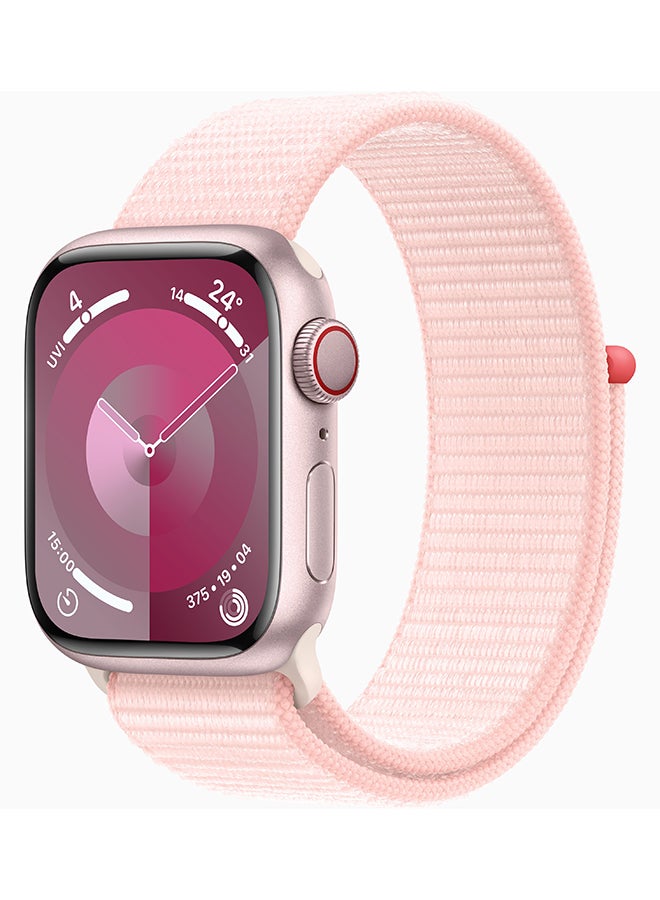 Watch Series 9 GPS + Cellular 45mm Pink Aluminium Case With Light Pink Sport Loop - pnsku/N53437379A/45/_/1694677795/66ecc122-2c85-4c5b-abc3-5e5a0e7c6b01