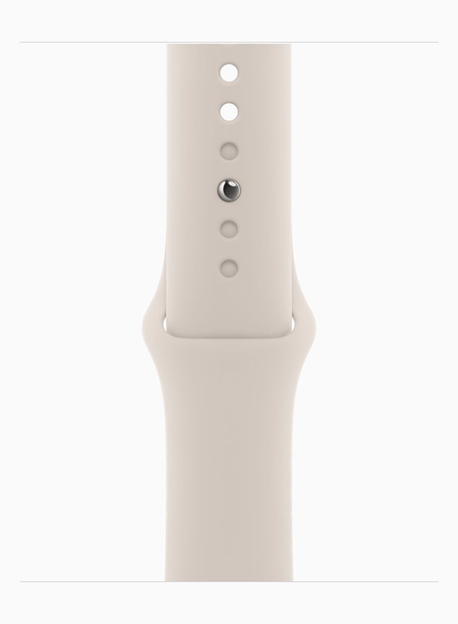 Apple - Watch Series 9 GPS + Cellular 41mm Starlight Aluminium Case With Starlight Sport Band - Image 1