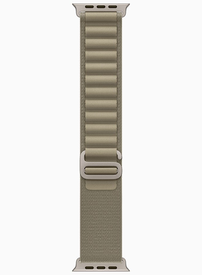 Apple - Watch Ultra 2 GPS + Cellular, 49mm Titanium Case With Large (Band fits 165–210mm wrists.) Olive Alpine Loop - Image 1