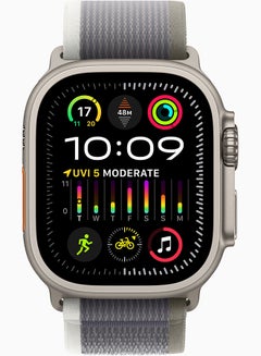 Apple Watch Ultra 2 GPS + Cellular, 49mm Titanium Case With S/M (Band fits 130–180mm wrists) Green/Grey Trail Loop  - Image 2