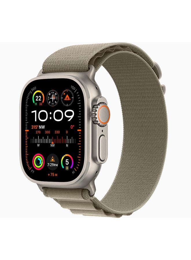 Watch Ultra 2 GPS + Cellular, 49mm Titanium Case With Medium (Band fits 145–190mm wrists.) Olive Alpine Loop - pnsku/N53437391A/45/_/1694781080/5996238b-22e6-4544-94c8-281a1cb1d80e