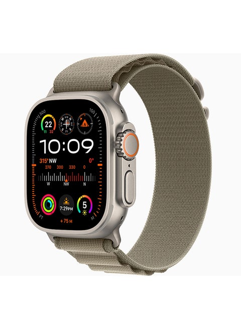 Watch Ultra 2 GPS + Cellular, 49mm Titanium Case With Medium (Band fits 145–190mm wrists.) Olive Alpine Loop