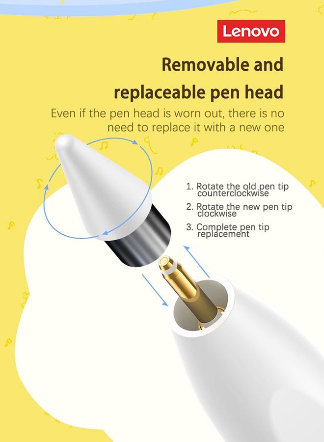 Lenovo - Thinkplus BP16 High Tech Smart Stylus Pencil For Phone Tablet iPad White - Image 1