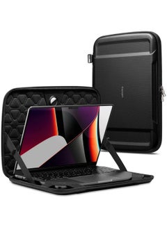 Rugged Armor Pro Sleeve Case For MacBook Pro 14 With Airtag Storage A2442 /MacBook Pro 13 A2338, A2251, A2289/MacBook Air 13 A2337 Black