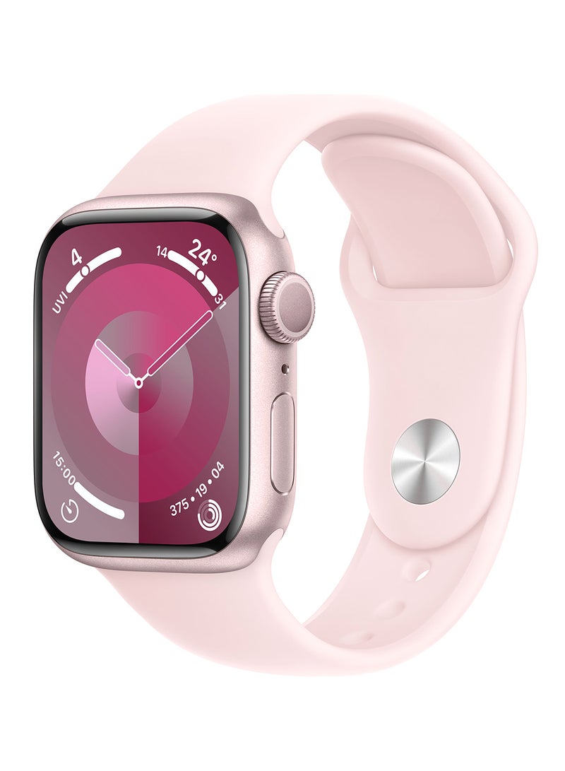Apple - Watch Series 9 GPS 41mm Pink Aluminium Case With Light Pink Sport Band - Image 1