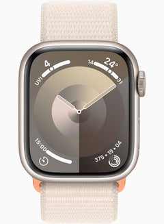 Apple Watch Series 9 GPS 45mm Starlight Aluminium Case With Starlight Sport Loop  - Image 2