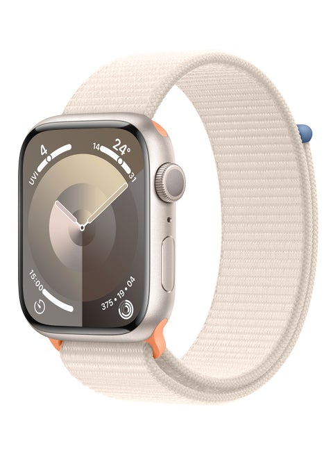 Watch Series 9 GPS 45mm Starlight Aluminium Case With Starlight Sport Loop