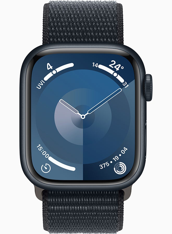 Apple Watch Series 9 GPS + Cellular 41mm Midnight Aluminium Case With Midnight Sport Loop  - Image 2