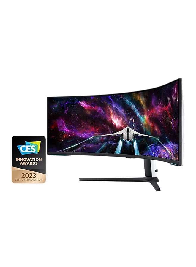 Samsung - 57 inch Odyssey Neo G9 Dual UHD 240 Hz 1ms 1000R Curved Quantum Matrix Gaming Monitor, 140 PPI, Display HDR, AMD FreeSync, Swirl/Tilt LS57CG952NMXUE White - Image 1