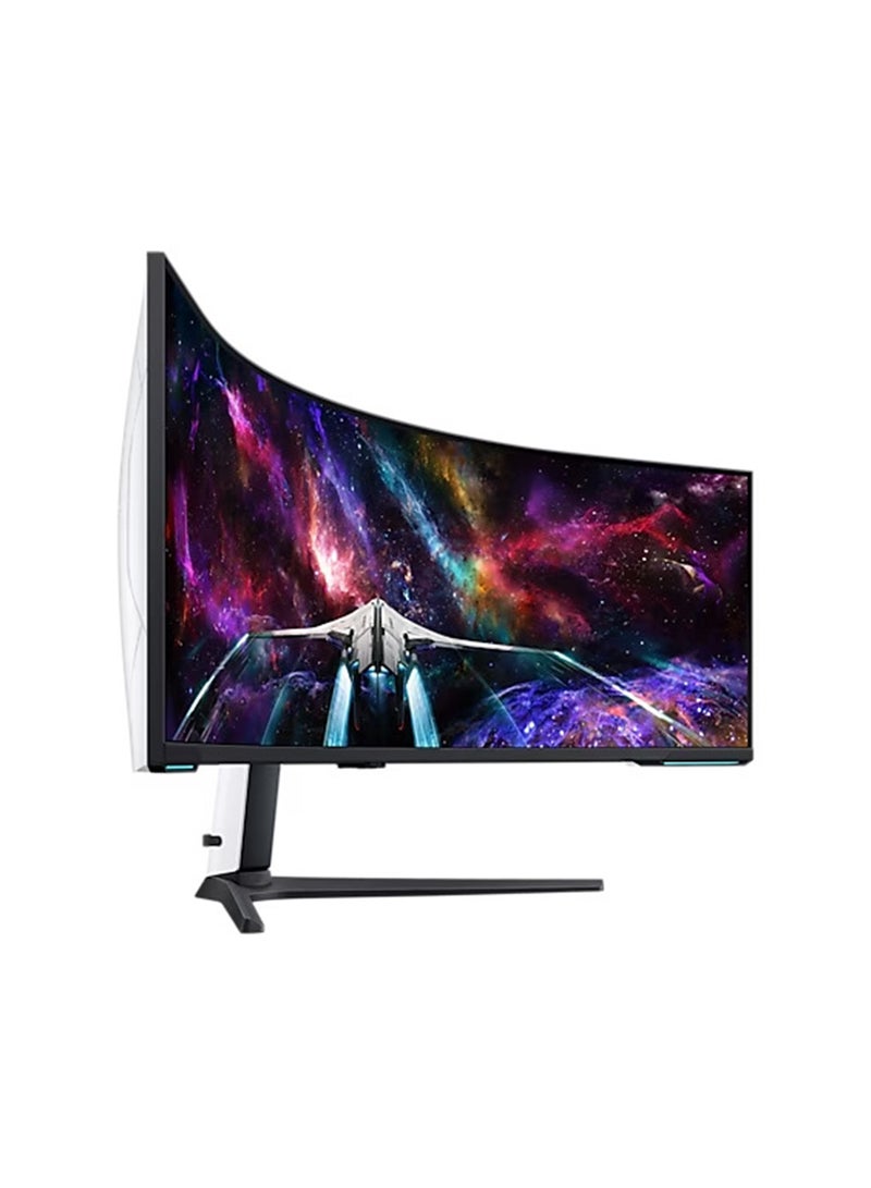 Samsung - 57 inch Odyssey Neo G9 Dual UHD 240 Hz 1ms 1000R Curved Quantum Matrix Gaming Monitor, 140 PPI, Display HDR, AMD FreeSync, Swirl/Tilt LS57CG952NMXUE White - Image 1