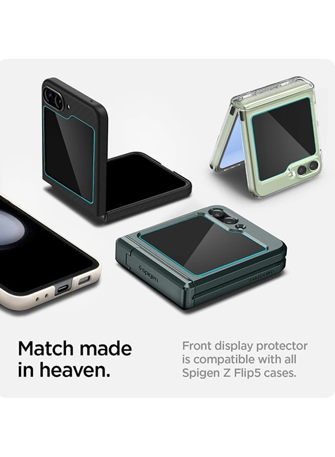 سبايجن - واقي شاشة من الزجاج المقوى مكون من قطعتين مصمم لهاتف Galaxy Z Flip 5 - Image 1