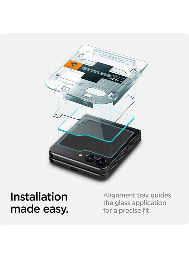 سبايجن - واقي شاشة من الزجاج المقوى مكون من قطعتين مصمم لهاتف Galaxy Z Flip 5 - Image 1