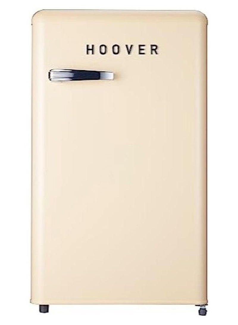 Hoover 123L Retro Style Single Door Refrigerator, Cream, Compact Free Standing Fridge with Freezer, Adjustable Thermostat, 88L Net (123L Gross) – HSD-K123-RW 123 L HSD-K123-RW Cream - Image 1