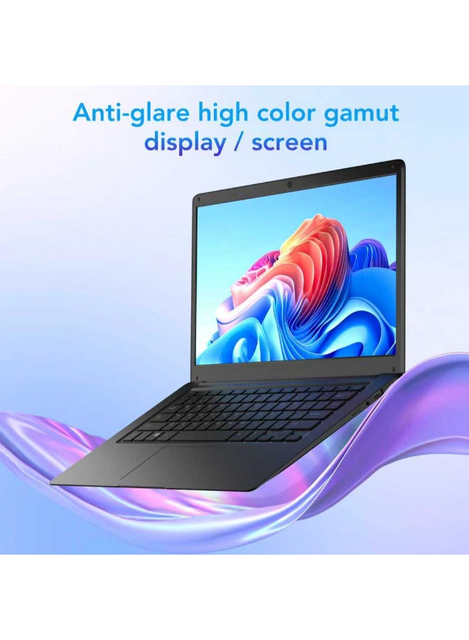 إنجو لاب توب N2 بشاشة 14.1 بوصة، معالج Intel Celeron N3350 ثنائي النواة من الجيل الحادي عشر / ذاكرة وصول عشوائي (رام) سعة 4 جيجابايت / قرص اس اس دي سعة 256 جيجابايت / نظام التشغيل ويندوز10، أسود أسود - Image 4