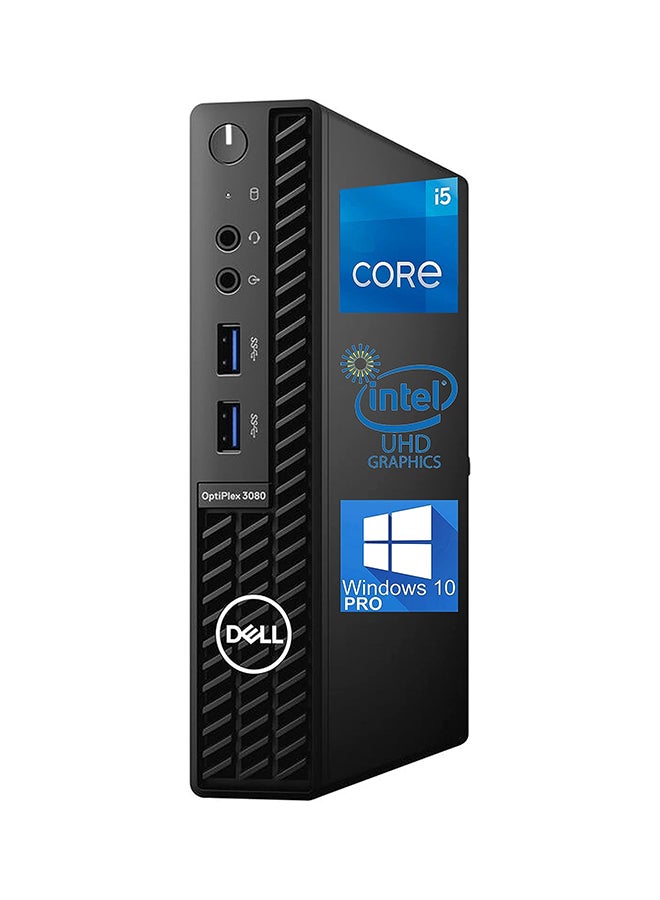 DELL - OptiPlex 3080 Micro Desktop Computer – 10th gen Intel Core i5-10500T Up to 3.8GHz - 16GB RAM, 512GB M.2 NVME SSD, AC Wi-Fi, Bluetooth, DisplayPort, HDMI - Windows 10 Pro english black - Image 1