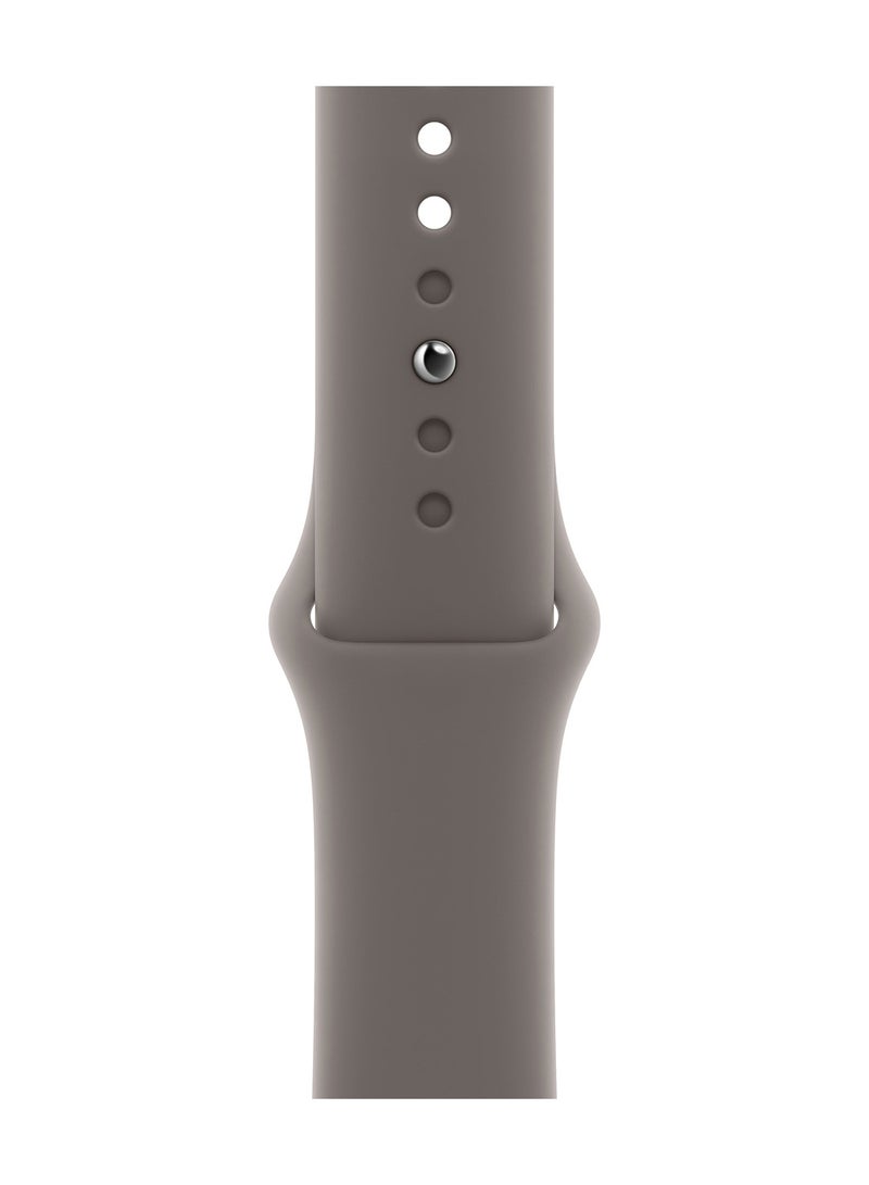 Apple - Watch Series 9 GPS + Cellular 45mm Gold Stainless Steel Case With Clay Sport Band - Image 1