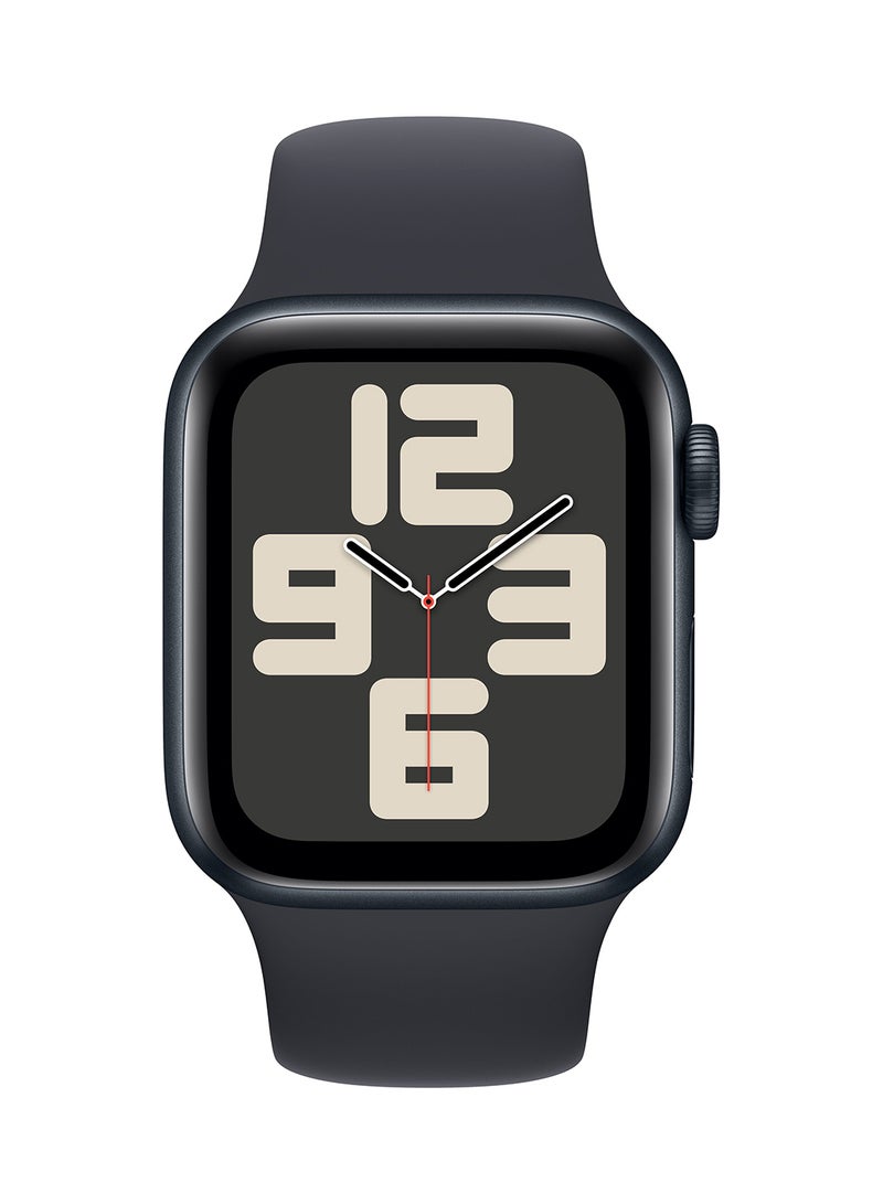 Apple - Watch SE (2023) GPS 44mm Midnight Aluminium Case With Midnight Sport Band - Image 1
