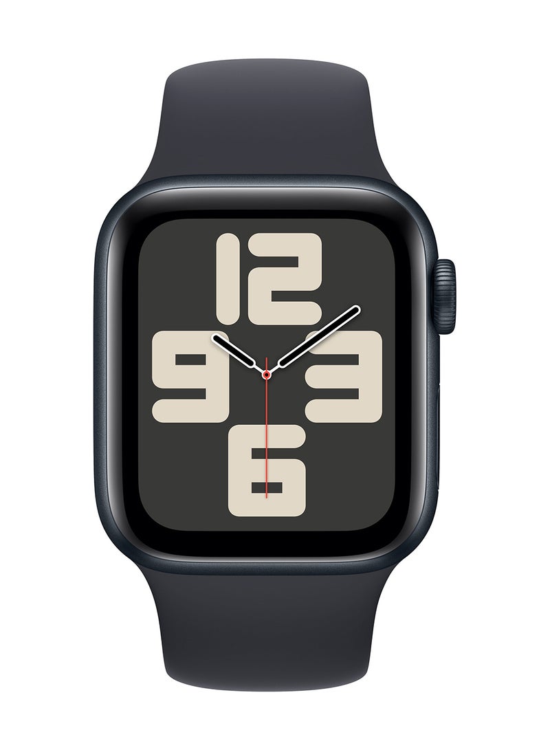 Apple - Watch SE (2023) GPS + Cellular 44mm Midnight Aluminium Case With Midnight Sport Band - Image 1