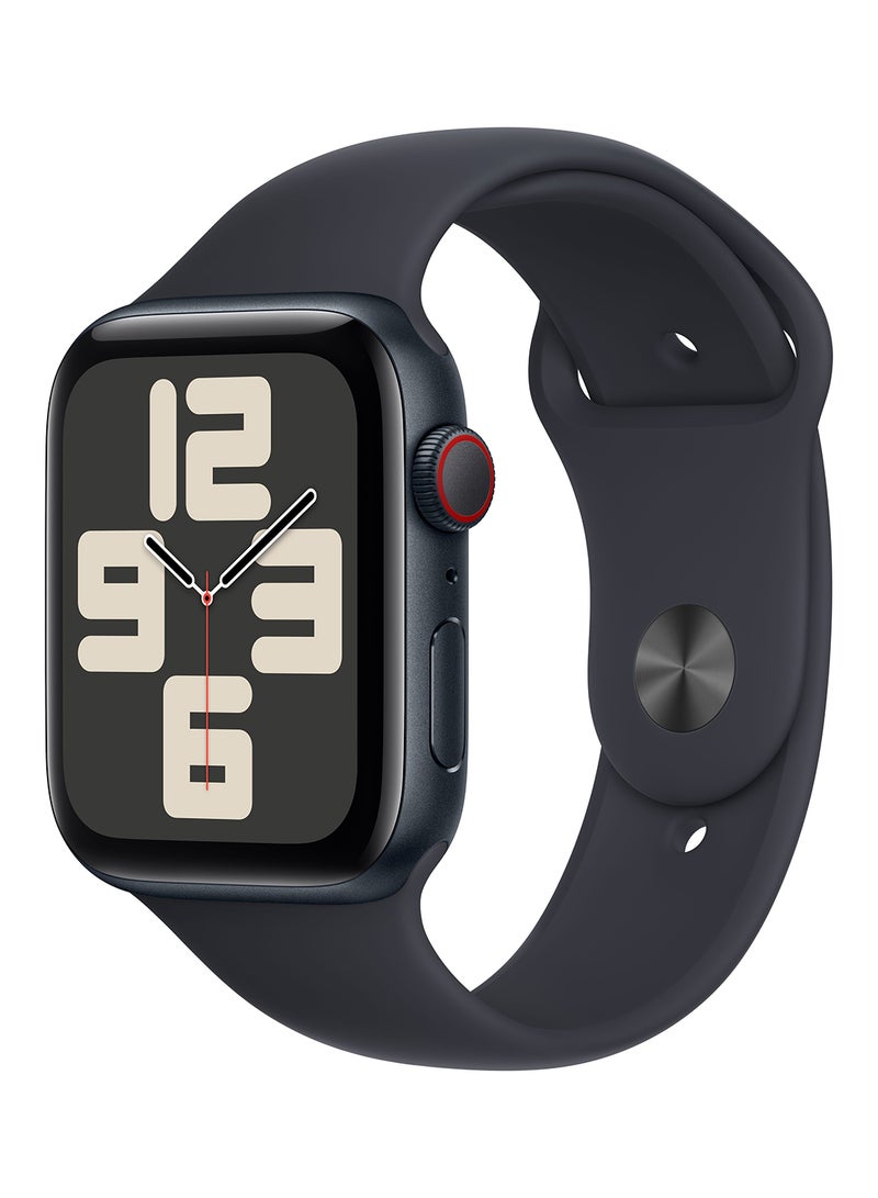 Apple - Watch SE (2023) GPS + Cellular 44mm Midnight Aluminium Case With Midnight Sport Band - Image 1