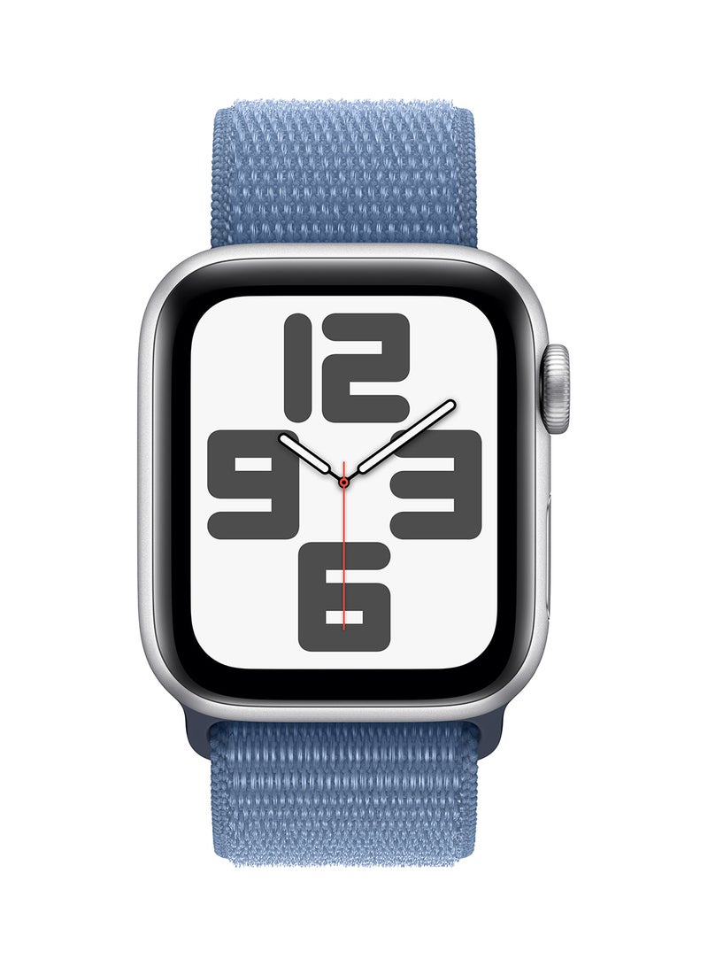 Apple Watch SE (2023) GPS 44mm Silver Aluminium Case With Winter Blue Sport Loop  - Image 2
