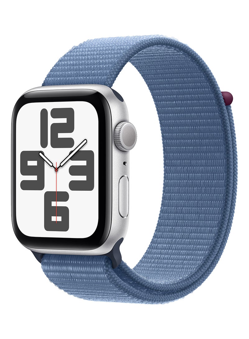 Apple Watch SE (2023) GPS 44mm Silver Aluminium Case With Winter Blue Sport Loop  - Image 1