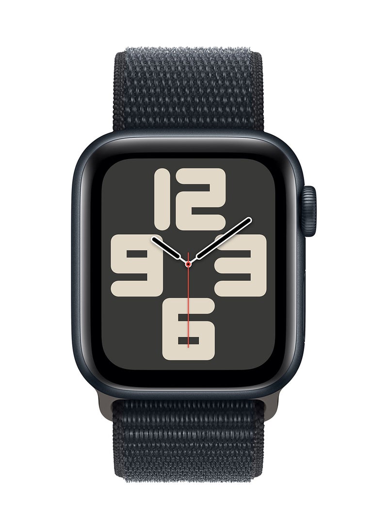 Apple - Watch SE (2023) GPS 44mm Midnight Aluminium Case With Midnight Sport Loop - Image 1