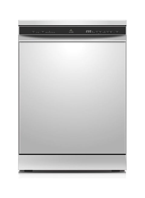 Dishwasher 12 Place Setting, 6 Programs, 2 Rack Levels, 11L, High Energy Efficiency, Quiet 2100 W EVDW-122W White