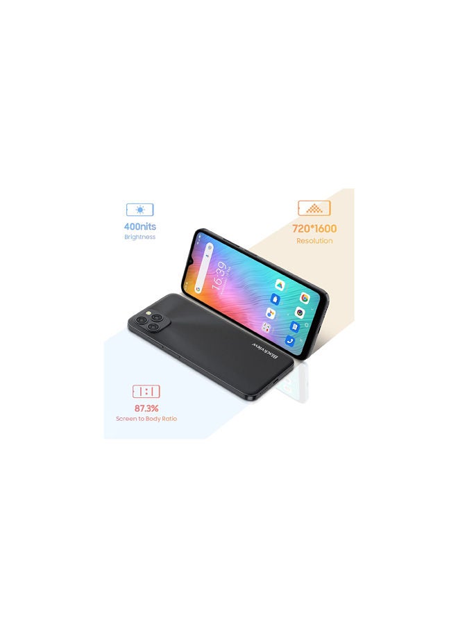 A95 Smartphone, Android 11 Phone(2022), 8+128GB, 4G Dual SIM with 20MP AI Triple Camera, 4380mAh 18W Charge, Face/Fingerprint ID,  - Black