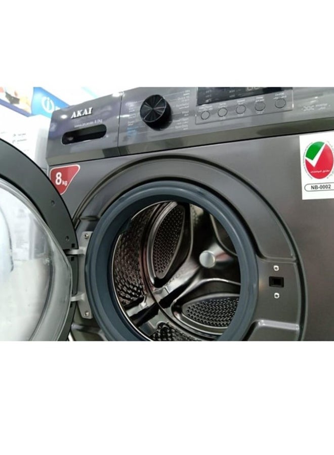 AKAI - Front Load Washer 8 kg WMMA-SFL84VBS Silver - Image 1