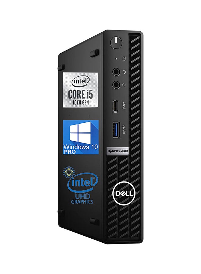DELL - OptiPlex 7080 Micro Desktop Computer – 10th Gen Intel Core i5-10500 Upto 4.5 GHz - 16GB RAM 512GB NVMe SSD, DisplayPort 4K Monitor Support, HDMI, AX Wi-Fi, Bluetooth - Windows 10 Pro english black - Image 1