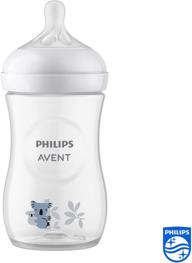 PHILIPS AVENT Natural Response Baby Bottle 260Ml Baby Milk Bottle Bpa Free For Babies Koala Pattern  - Image 2