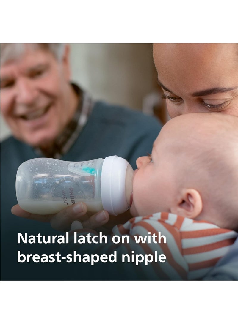 زجاجة حليب الأطفال ذات الاستجابة الطبيعية سعة 260 مل مع فتحة تهوية خالية من مادة BPA للأطفال حديثي الولادة - Image 4