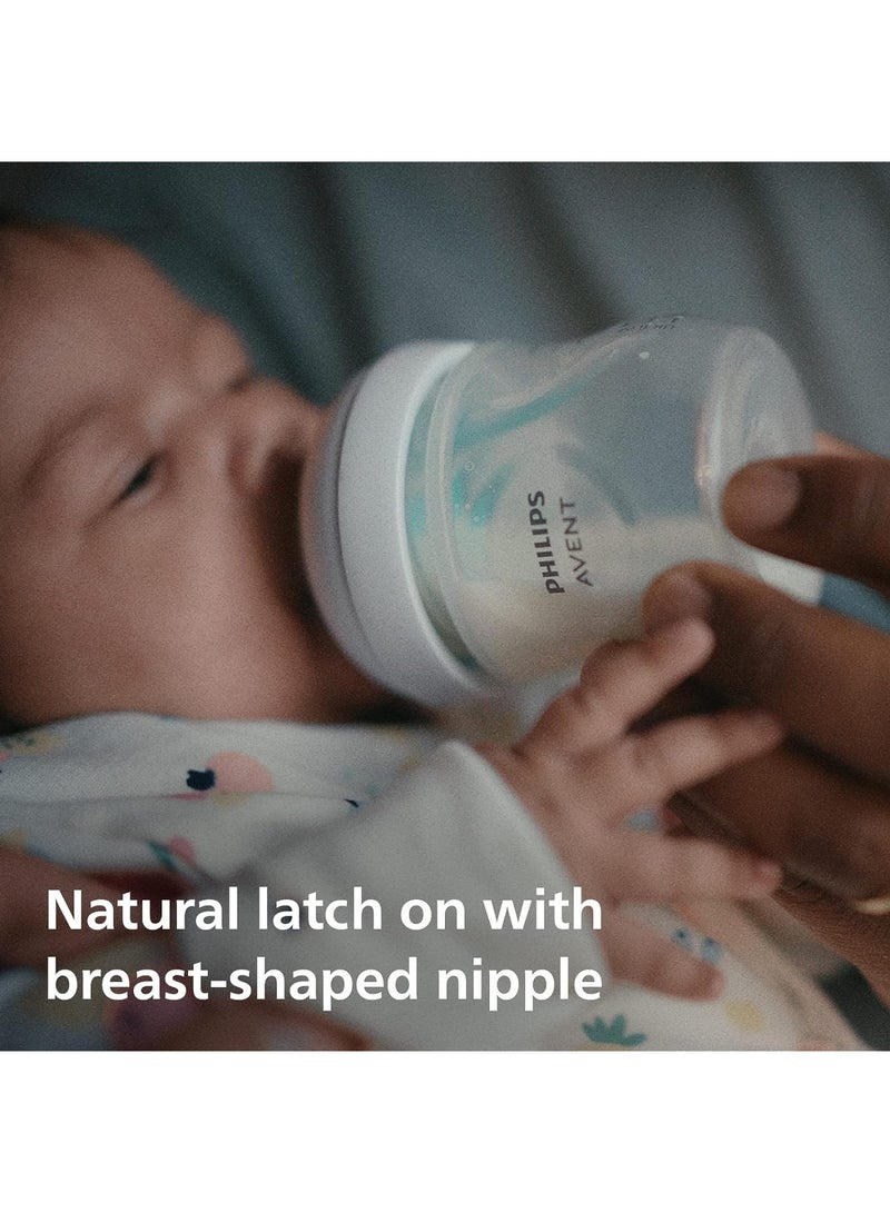 زجاجة رضاعة أطفال من ناتشورال ريسبونس 125 مل، عبوتين، زجاجة حليب أطفال مزودة بفتحة تهوية خالية من مادة BPA للأطفال حديثي الولادة - Image 4