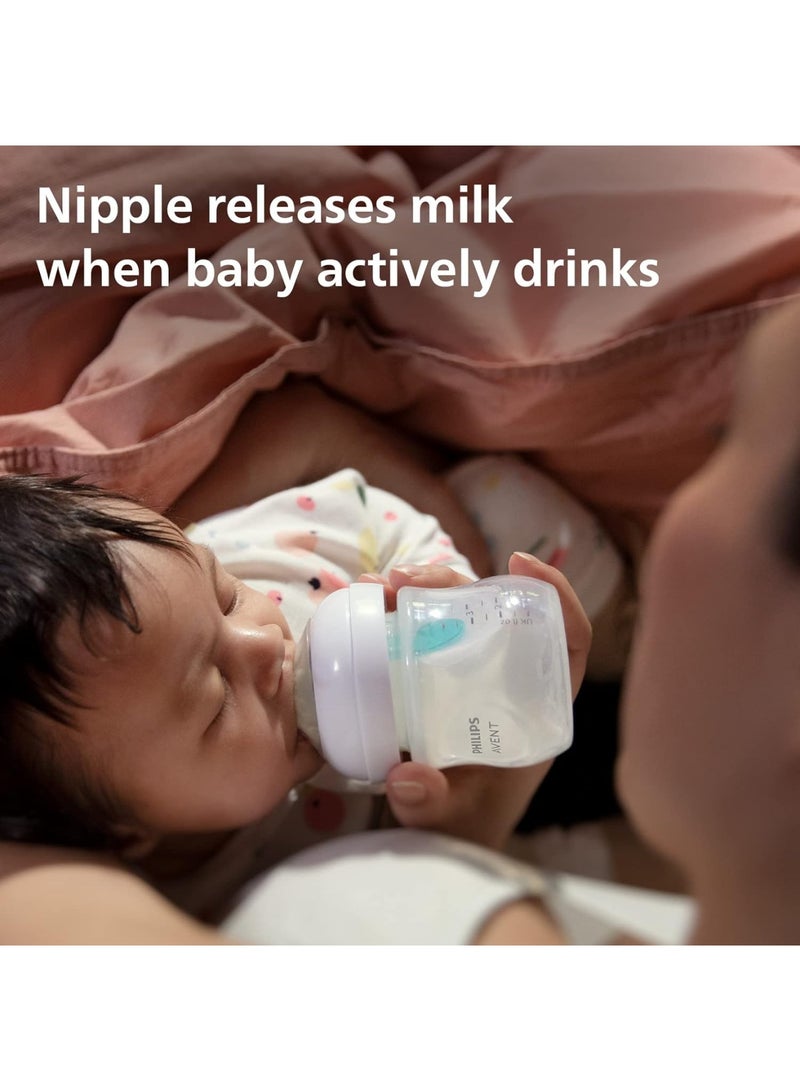 زجاجة رضاعة أطفال من ناتشورال ريسبونس 125 مل، عبوتين، زجاجة حليب أطفال مزودة بفتحة تهوية خالية من مادة BPA للأطفال حديثي الولادة - Image 5