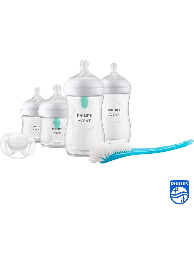 Philips Avent Airfree Vent Baby Bottle Newborn Gift Set 4 Baby Milk Bottles With Airfree Vent Ultrasoft Pacifier And Bottle Brush Babies - Image 2