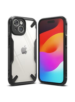 Ringke Fusion-X Compatible For iPhone 15 Case Transparent Hard Soft Flexible TPU Bumper Scratch Resistant Shockproof Protection Back Cover Black  - Image 1
