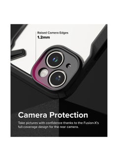 Ringke Fusion-X Compatible For iPhone 15 Case Transparent Hard Soft Flexible TPU Bumper Scratch Resistant Shockproof Protection Back Cover Black  - Image 3