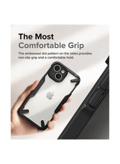 Ringke Fusion-X Compatible For iPhone 15 Case Transparent Hard Soft Flexible TPU Bumper Scratch Resistant Shockproof Protection Back Cover Black  - Image 4
