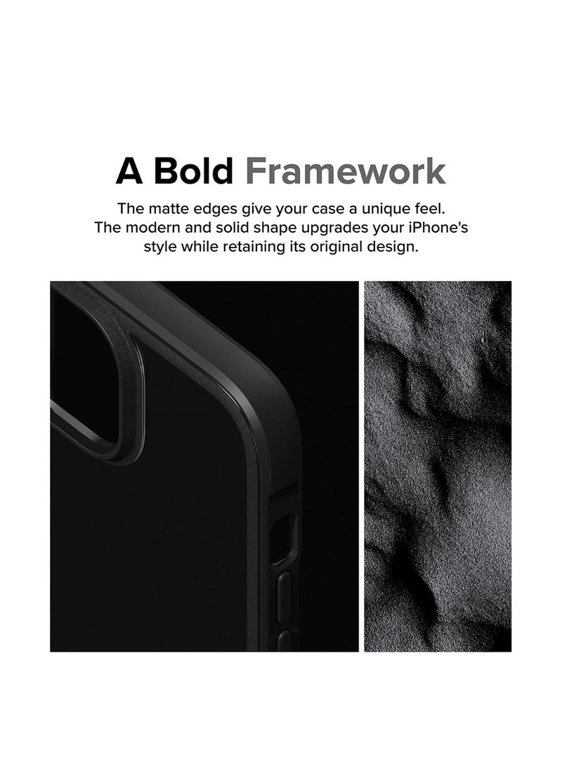 Ringke Fusion Bold Compatible With iPhone 15 Plus Case Firm Grip Frame Style Anti-Yellowing Clear Transparent Hard Shockproof Bumper + Back Cover Black - Image 2