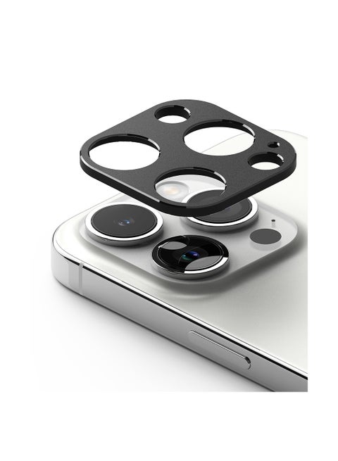 Camera Styling Compatible With iPhone 15 Pro Max, 15 Pro Aluminum Frame Lens Protector Black