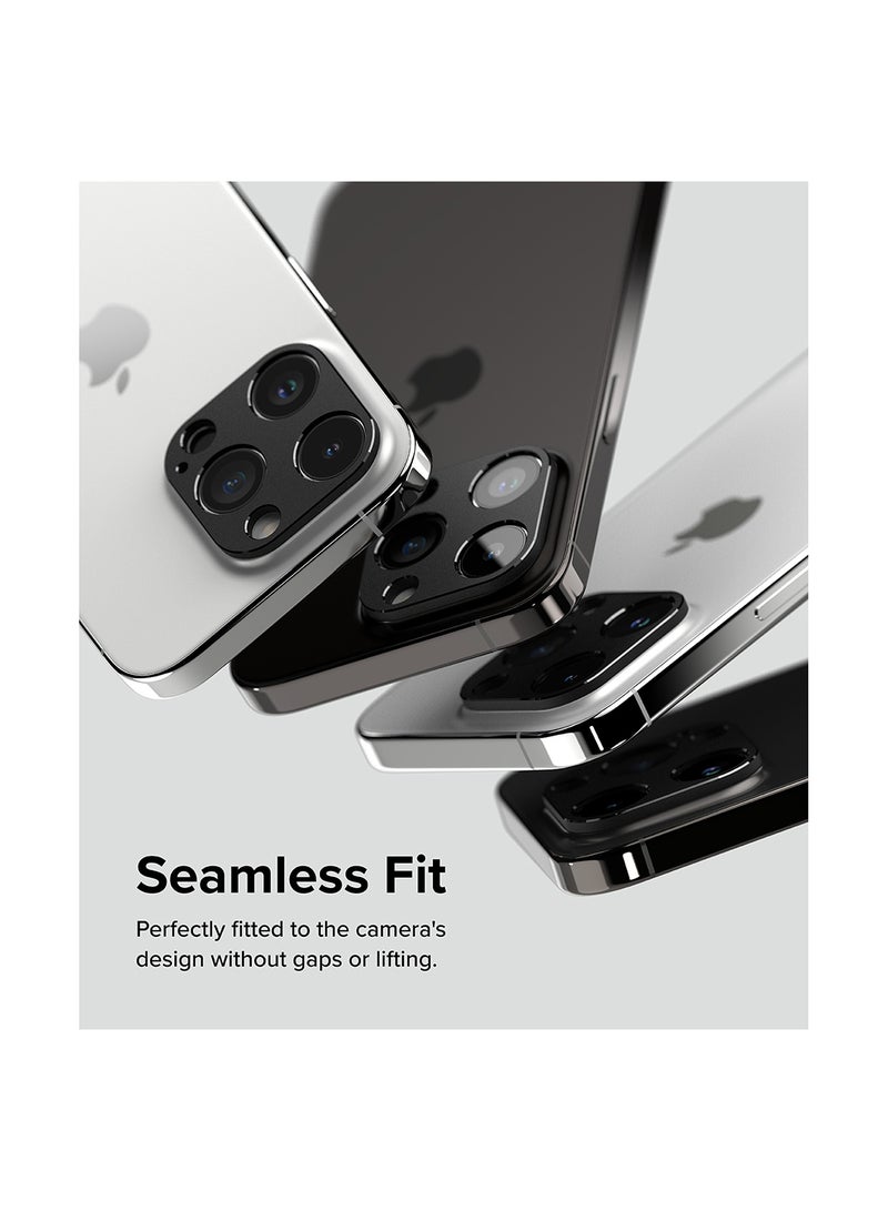 Ringke - Camera Styling Compatible With iPhone 15 Pro Max, 15 Pro Aluminum Frame Lens Protector Black - Image 1