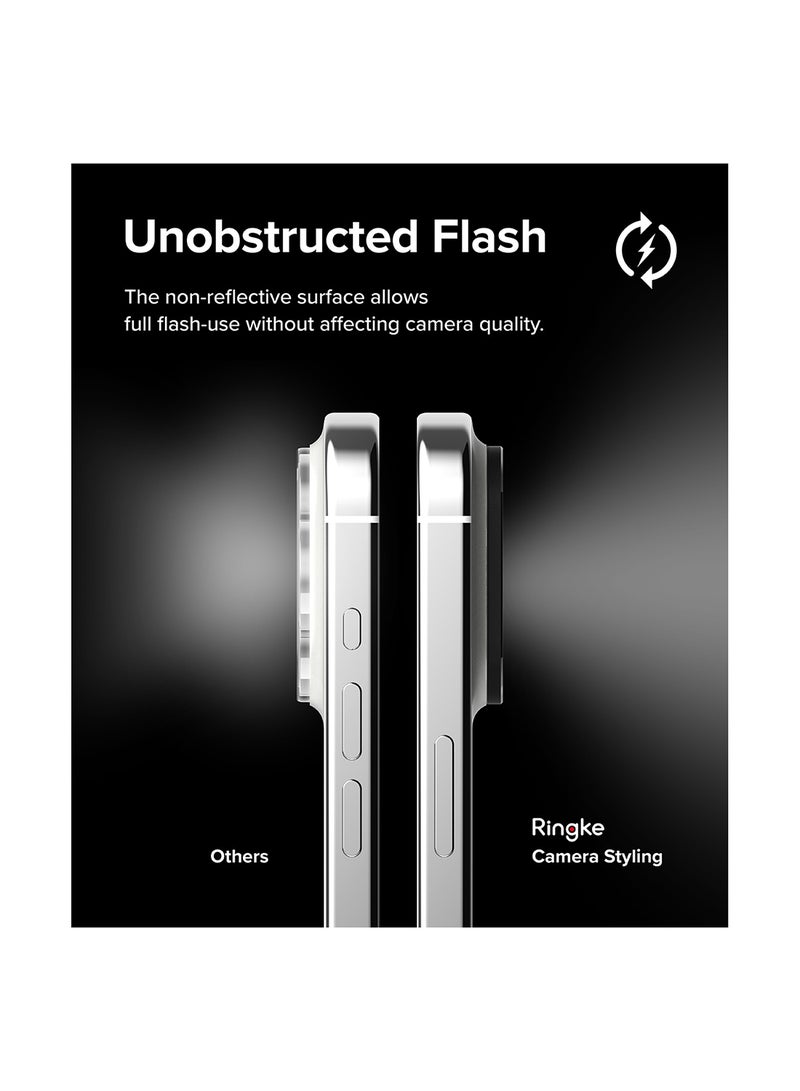 Ringke - Camera Styling Compatible With iPhone 15 Pro Max, 15 Pro Aluminum Frame Lens Protector Black - Image 1