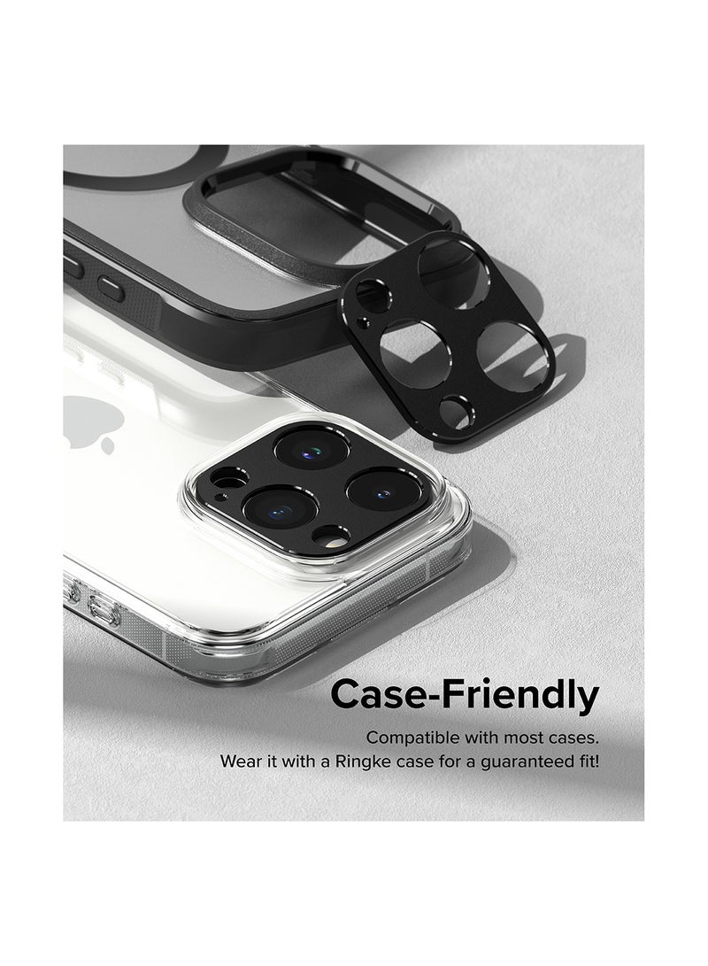 Ringke - Camera Styling Compatible With iPhone 15 Pro Max, 15 Pro Aluminum Frame Lens Protector Black - Image 1
