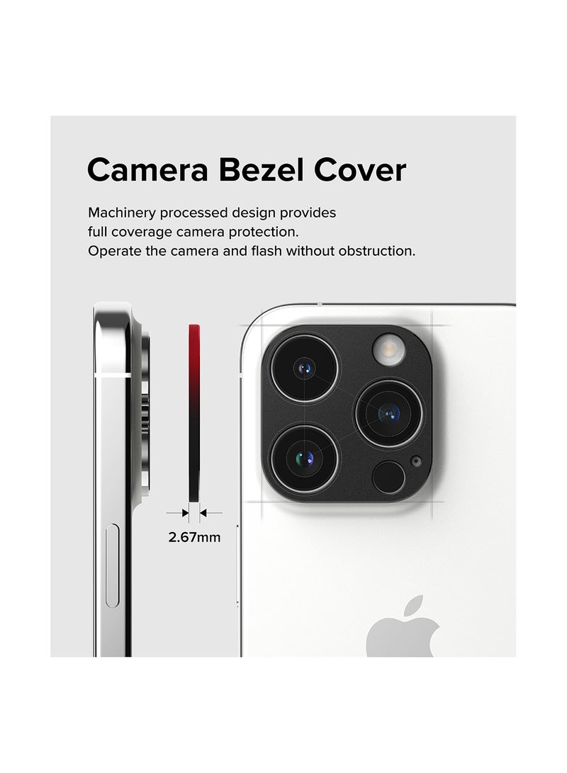 Ringke - Camera Styling Compatible With iPhone 15 Pro Max, 15 Pro Aluminum Frame Lens Protector Black - Image 1