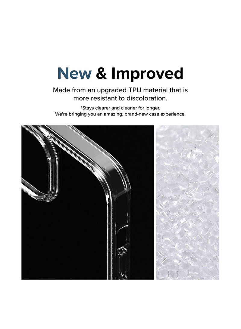 Fusion Compatible With iPhone 15 Case Transparent Hard Soft Flexible TPU Bumper Scratch Resistant Natural Form Back Cover Clear