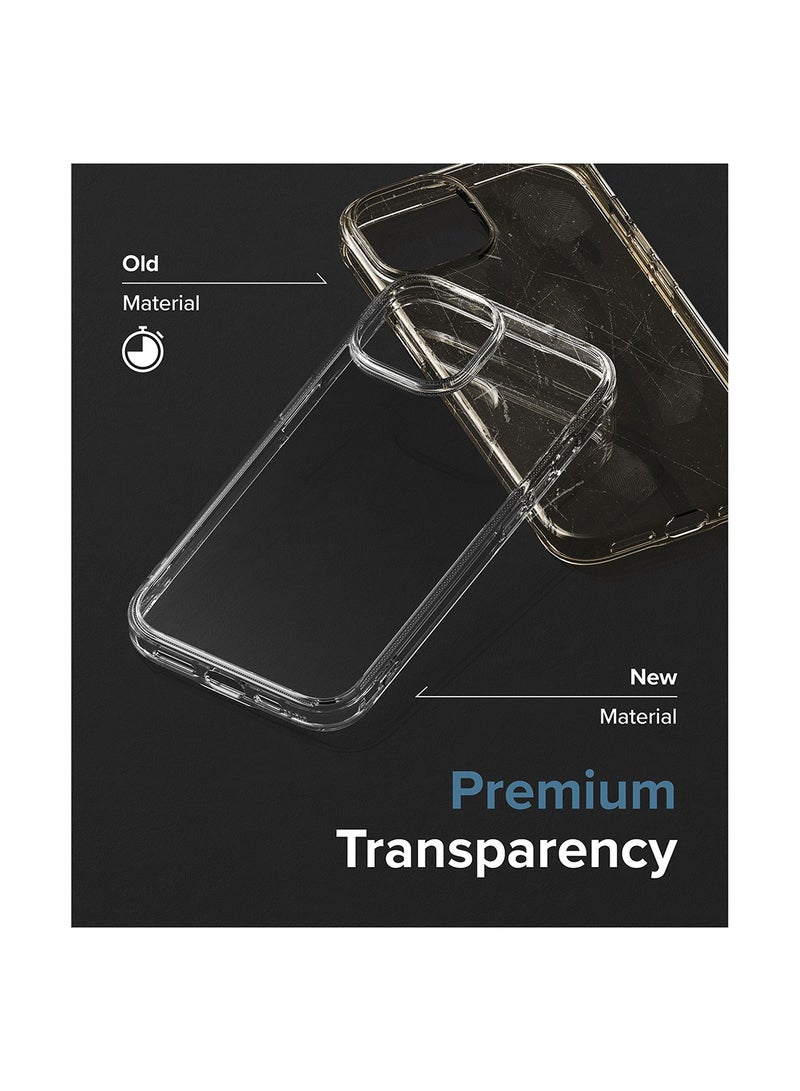 Fusion Compatible With iPhone 15 Case Transparent Hard Soft Flexible TPU Bumper Scratch Resistant Natural Form Back Cover Clear
