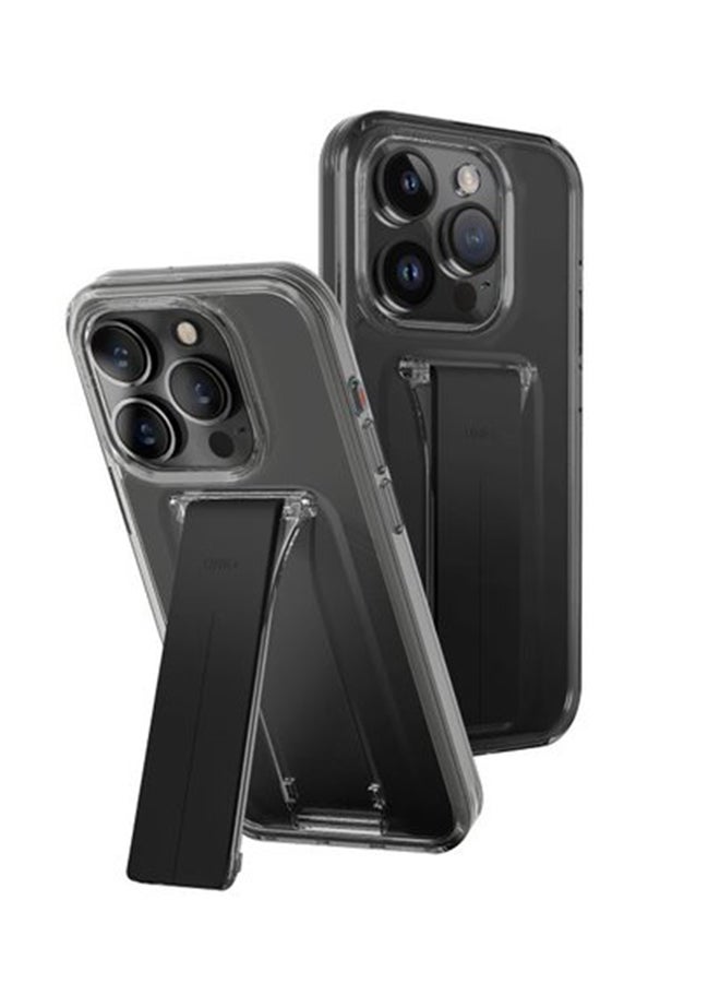 Uniq Hybrid iPhone 15 Pro Heldro Mount With Stand Vapour Black 