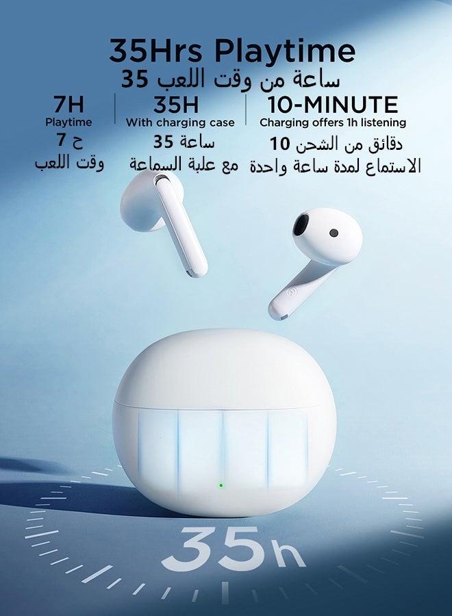جوي روم سماعات بلوتوث 5.3 من نوع FB2 بلا أسلاك بانخفاض تأخير 65 مللي ثانية، مضادة للماء بتقنية IPX5، تعزيز مكالمات DNS، شحن فلاش فوري، جودة صوت عالية HiFi، سماعات لاسلكية حقيقية مناسبة للرجال والنساء مع صندوق الشحن 400 mAh  - Image 4